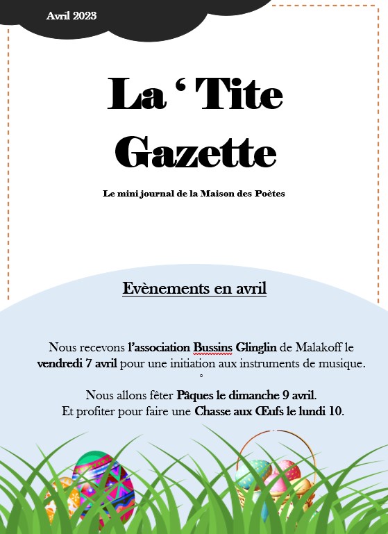 La &lsquo;tite gazette : Avril 2023