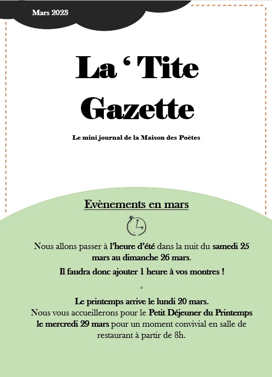 La&rsquo;tite gazette : Mars 2023