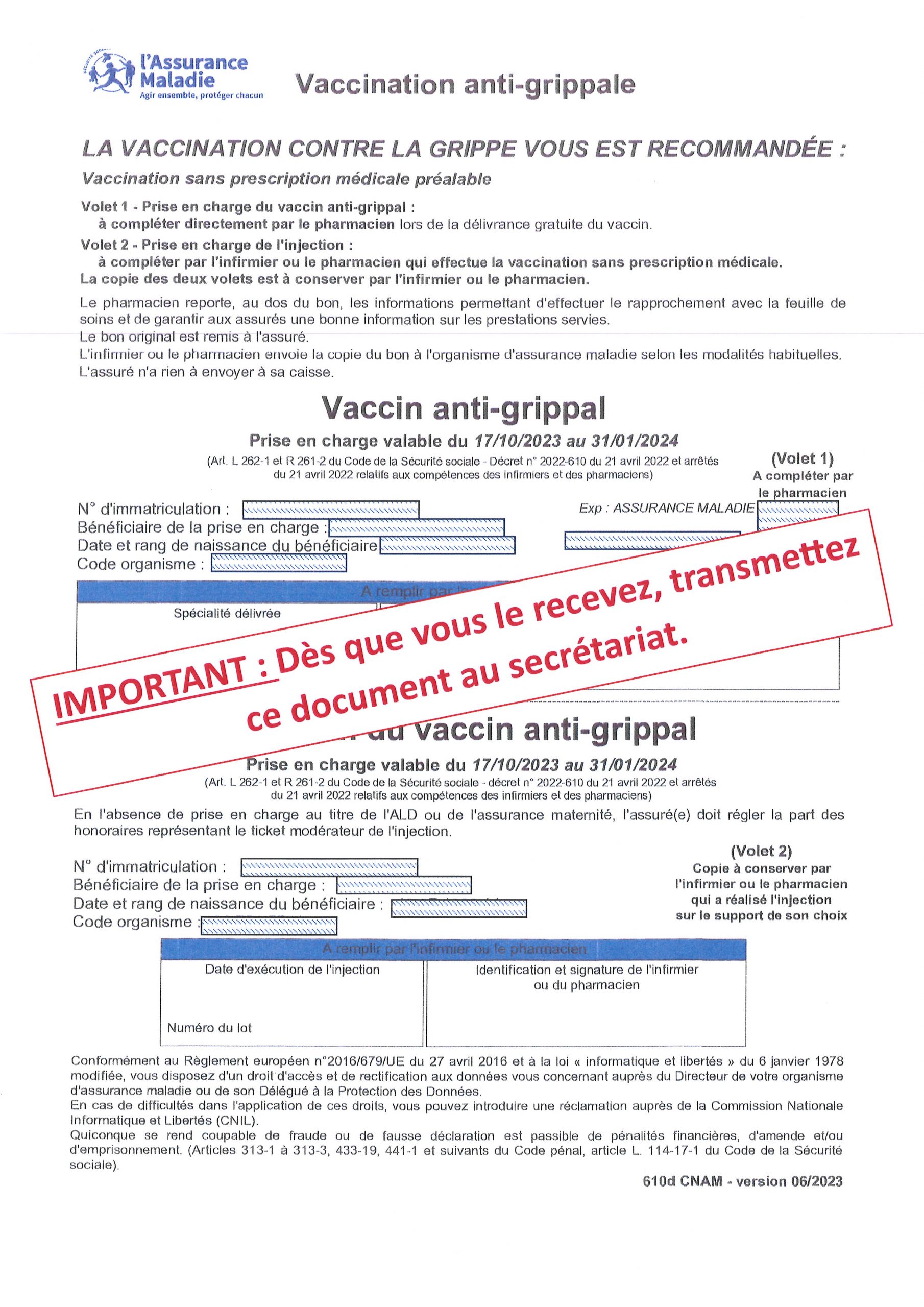 Contre la grippe et le Covid 19 : Vaccinez vous