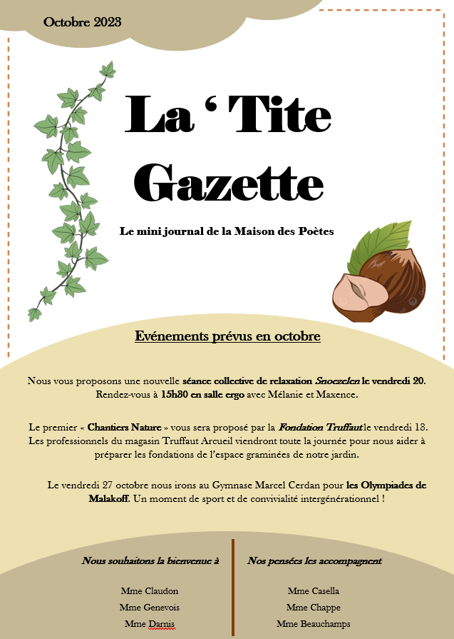 La&rsquo;tite gazette : Octobre 2023
