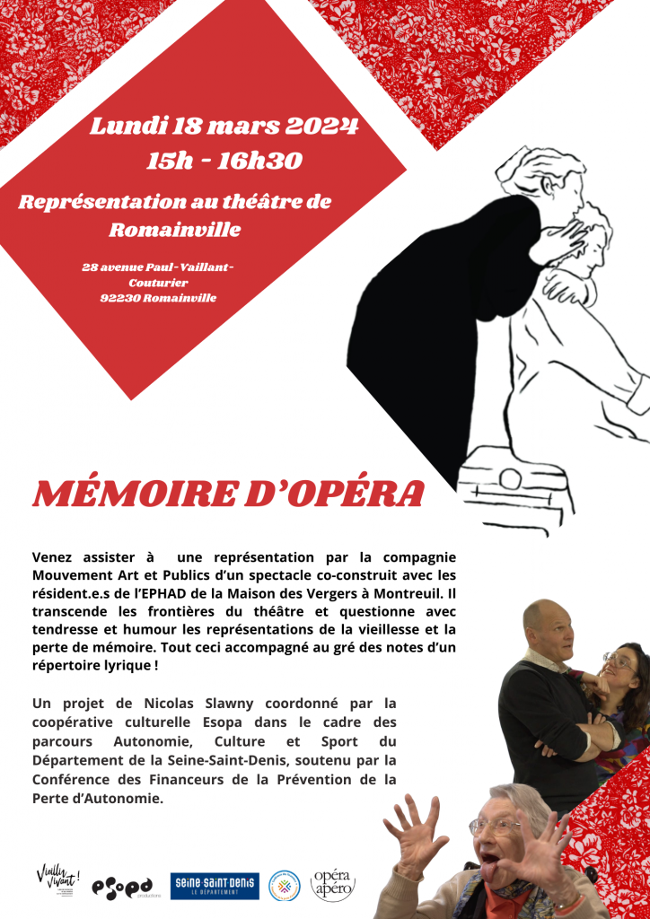 invitation lundi 18 mars 2024 au théâtre de Romainville 28 rue Paul Vaillant Couturier