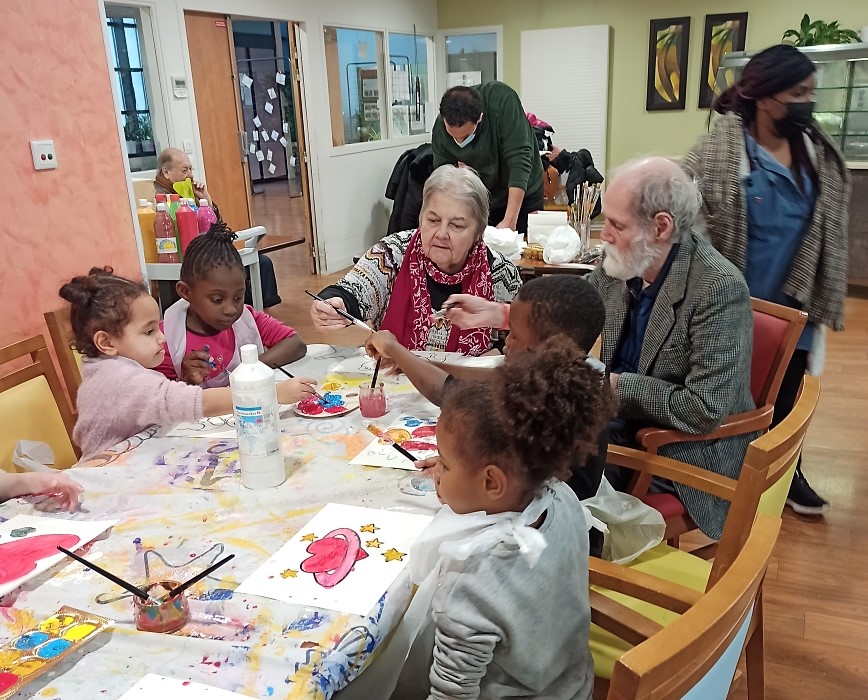 Les enfants en visite